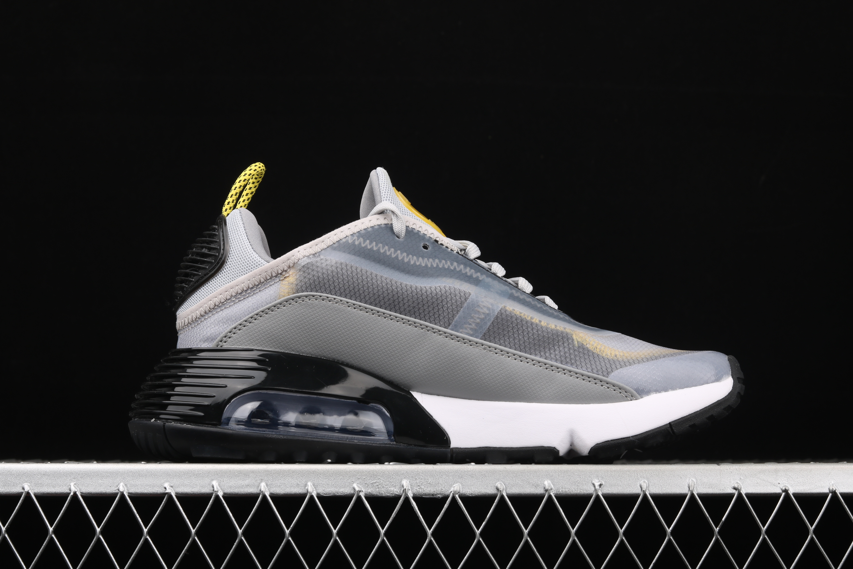 New Men Nike Air Max 2090 Grey White Yellow Running Shoes
